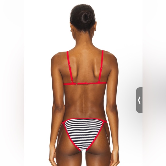 Beach riot - dark Navy Stripe Bikini with Red Trim - Picture 4 of 4